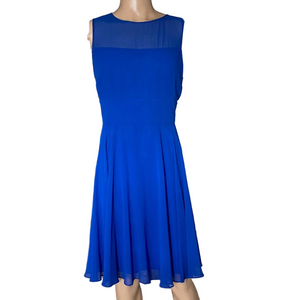 Hobbs Royal blue dress with mesh shoulders